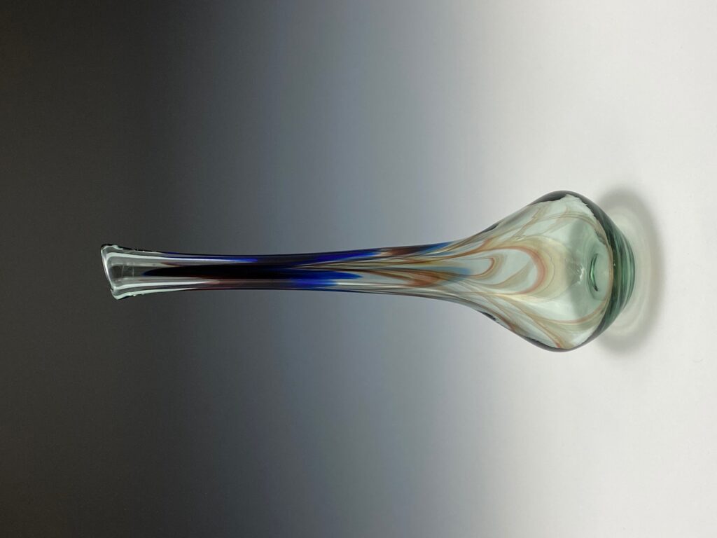 Tall Thin Neck Vase Ruby and Blue Hudson Gallery