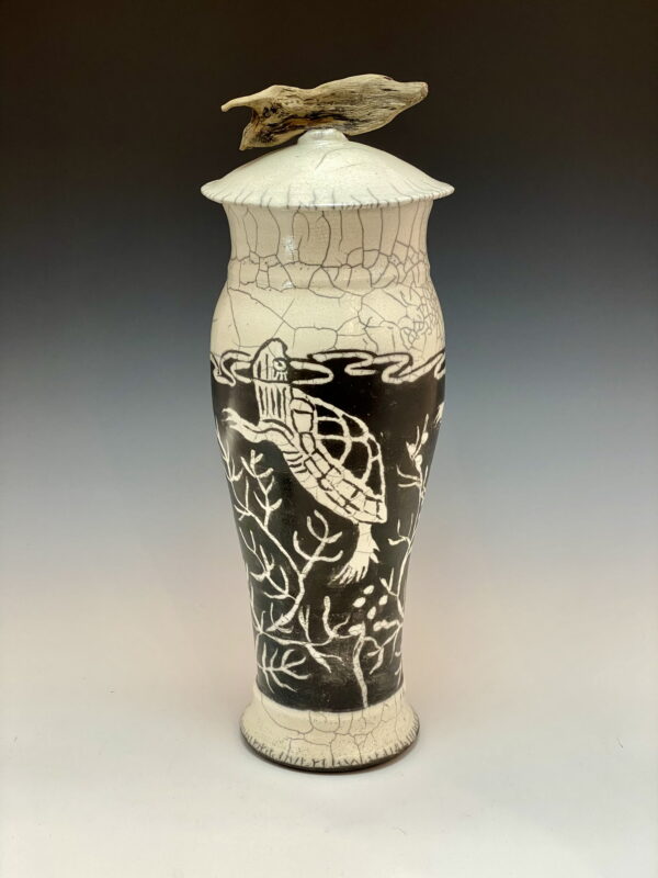 Turtle Vase with Lid